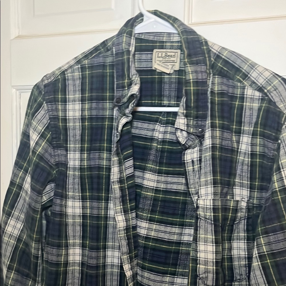 L.L. Bean Green Plaid Shirt